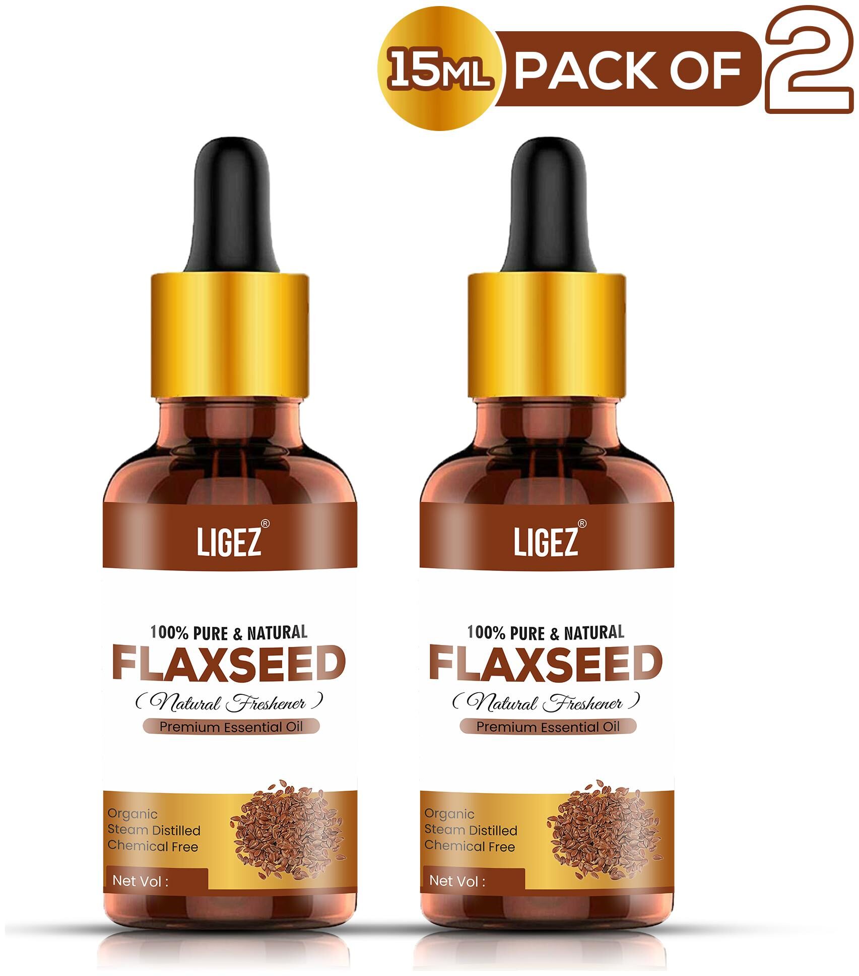 Ligez Flaxseed Oil - 100 Pure and Natural Cold Pressed Hair and skin-15 ml- (Pack of 2)
Ligez Flaxseed Oil - 100 Pure and Natural Cold Pressed Hair and skin-15 ml- (Pack of 2)