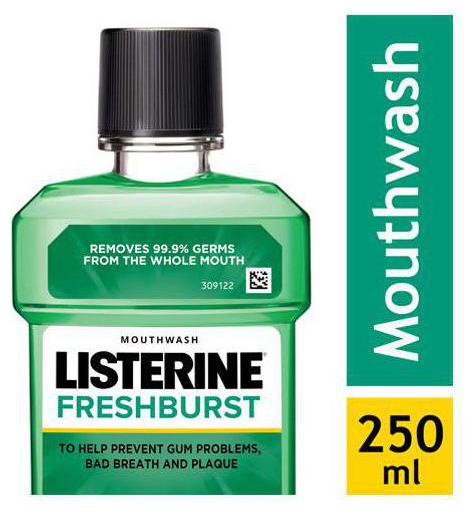 Listerine Mouthwash Freshburst 250 ml 
Listerine Mouthwash Freshburst 250 ml