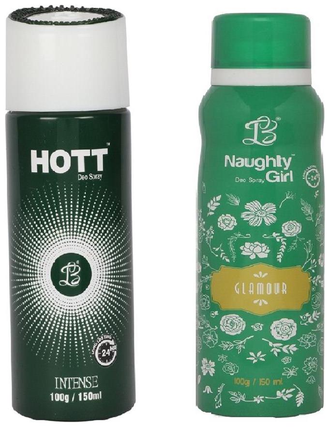 HOTT Mens INTENSE Naughty Girl GLAMOUR (Pack of 2 Gas Deodorant for Couple) (150ml each)
HOTT Mens INTENSE Naughty Girl GLAMOUR (Pack of 2 Gas Deodorant for Couple) (150ml each)