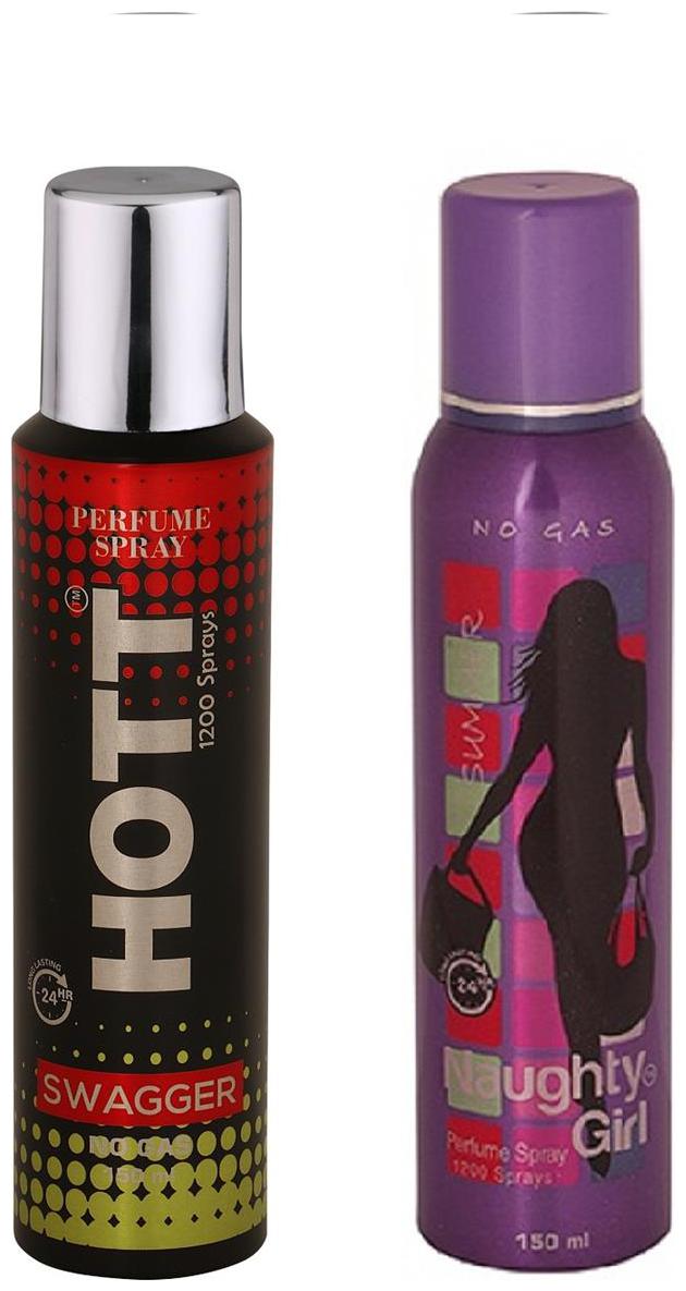 HOTT Mens SWAGGER Naughty Girl SUMMER (Pack of 2 Perfume Spray for Couple) (150ml each)
HOTT Mens SWAGGER Naughty Girl SUMMER (Pack of 2 Perfume Spray for Couple) (150ml each)