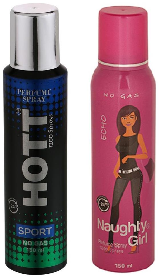 HOTT Mens SPORT Naughty Girl ECHO (Pack of 2 Perfume Spray for Couple) (150ml each)
HOTT Mens SPORT Naughty Girl ECHO (Pack of 2 Perfume Spray for Couple) (150ml each)