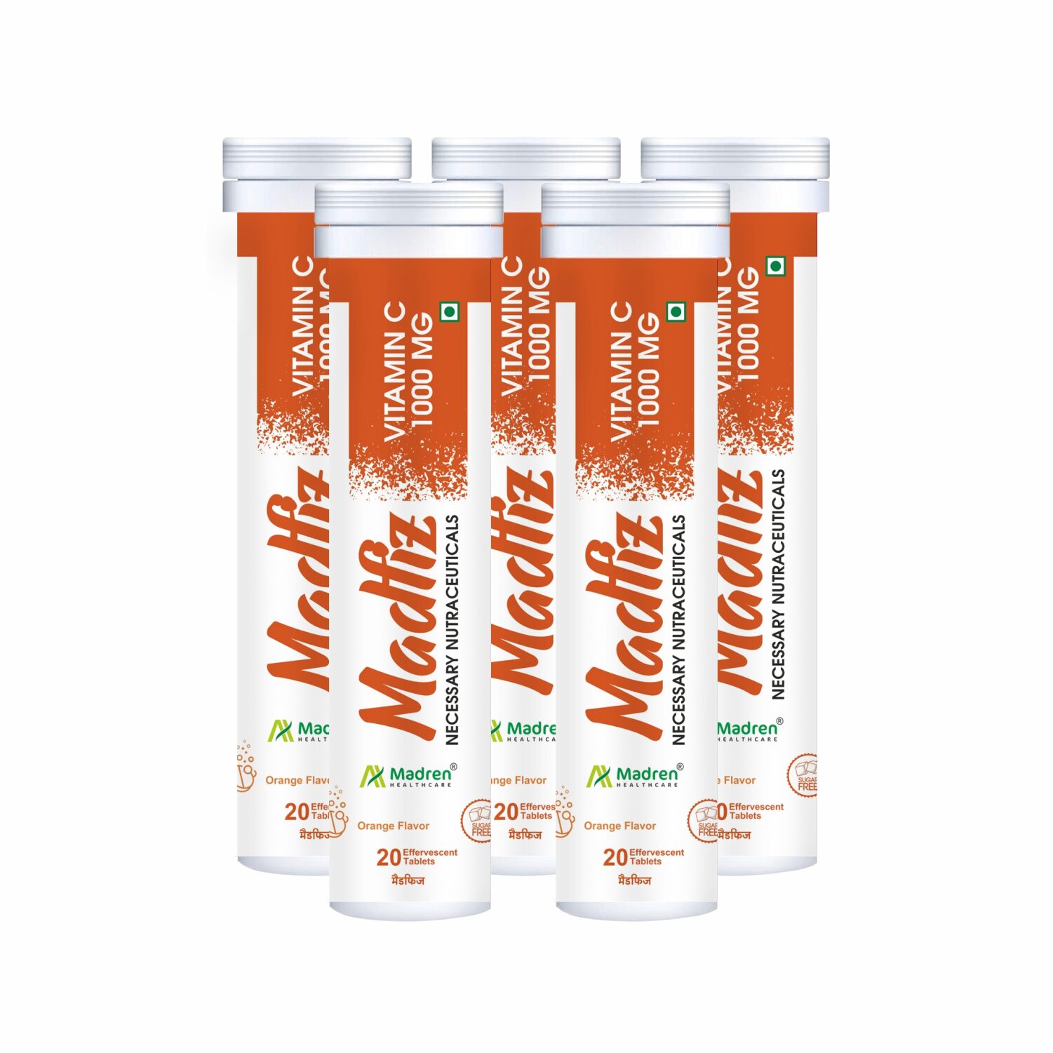 Madren Healthcare Madfiz (vitamin C) 1000 mg Immunity Antioxidant Skincare 20 Vegetarian Effervescent Tablets With Orange Flavour (Pack Of 5
Madren Healthcare Madfiz (vitamin C) 1000 mg Immunity Antioxidant Skincare 20 Vegetarian Effervescent Tablets With Orange Flavour (Pack Of 5