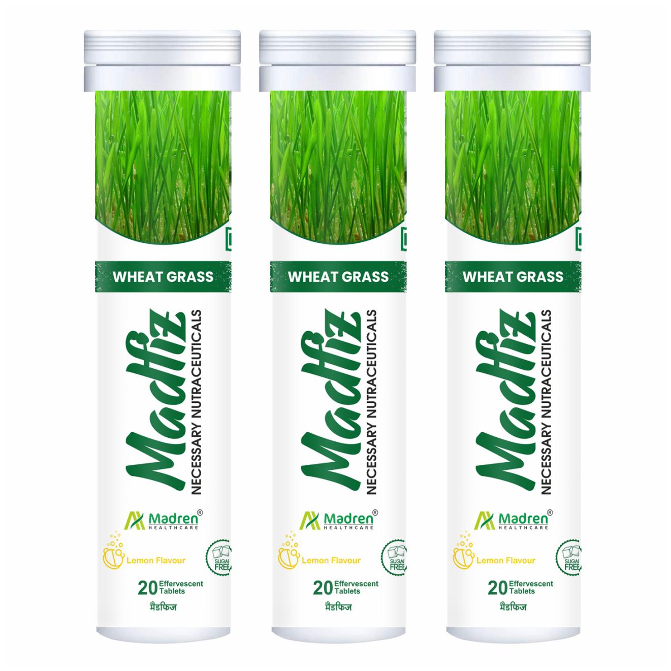 Madren Healthcare MadFiz Wheatgrass Vegetarian Effervescent With Lemon Flavour 20 Tablets (Pack of 3)
Madren Healthcare MadFiz Wheatgrass Vegetarian Effervescent With Lemon Flavour 20 Tablets (Pack of 3)