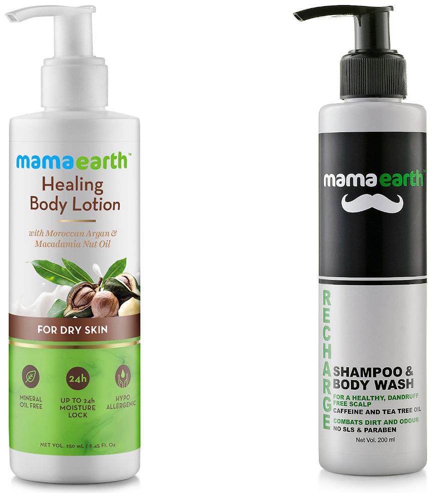 Mamaearth Healing Natural Body Lotion with Argan Oil-250ml Macadamia Nut and Recharge Energizing Shampoo and Bodywash-200ml
Mamaearth Healing Natural Body Lotion with Argan Oil-250ml Macadamia Nut and Recharge Energizing Shampoo and Bodywash-200ml