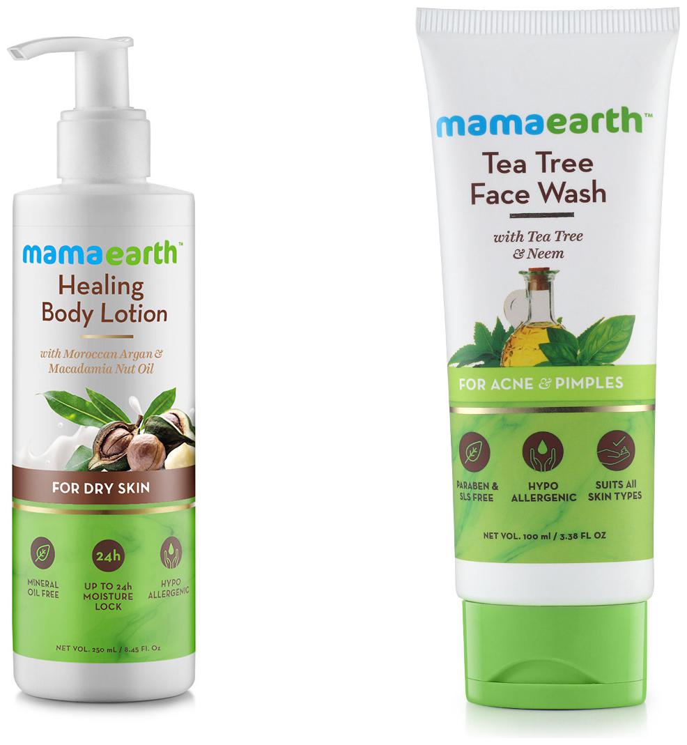 Mamaearth Healing Natural Body Lotion with Argan Oil-250ml Macadamia Nut and Tea Tree Natural Face Wash for Acne Pimples Wash 100 ml
Mamaearth Healing Natural Body Lotion with Argan Oil-250ml Macadamia Nut and Tea Tree Natural Face Wash for Acne Pimples Wash 100 ml