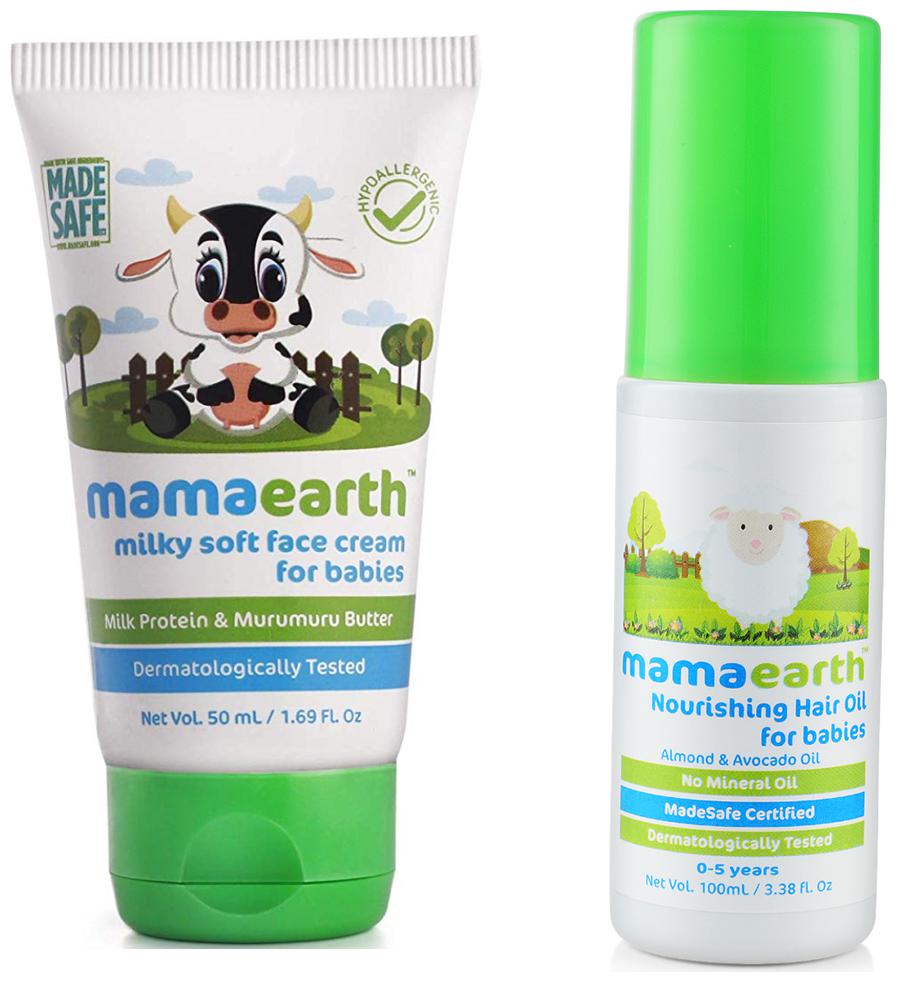 Mamaearth Milky Soft Natural Baby Face Cream 50mL and Nourishing Hair Oil 100ml (0-10 Years) (Pack of 2)
Mamaearth Milky Soft Natural Baby Face Cream 50mL and Nourishing Hair Oil 100ml (0-10 Years) (Pack of 2)