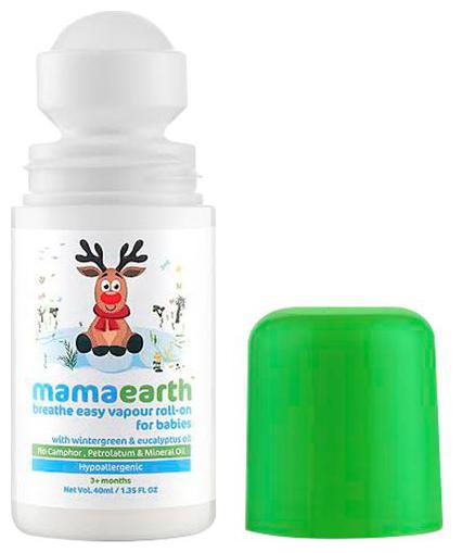 Mamaearth Natural Breathe Easy Vapour Roll-On For Cold Nasal Congestion With Wintergreen Eucalyptus Oil 40 ml
Mamaearth Natural Breathe Easy Vapour Roll-On For Cold Nasal Congestion With Wintergreen Eucalyptus Oil 40 ml