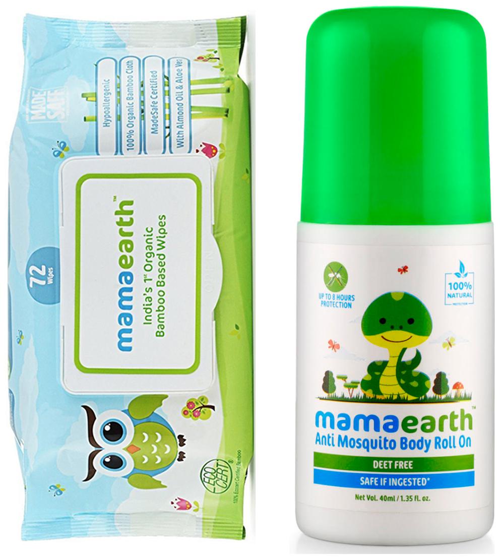 Mamaearth Organic Bamboo Based Baby Wipes 72pcs 330g and Natural Anti Mosquito Body Roll On 40ml (Pack of 2) 
Mamaearth Organic Bamboo Based Baby Wipes 72pcs 330g and Natural Anti Mosquito Body Roll On 40ml (Pack of 2)