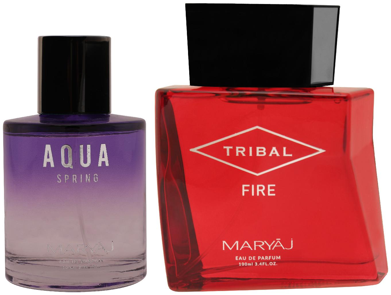 Maryaj Aqua Spring Eau De Parfum Fruity Floral Perfume 100ml For Women And Maryaj Tribal Fire Eau De Parfum Woody Ambery Perfume 100ml For Unisex (Pack Of 2)
Maryaj Aqua Spring Eau De Parfum Fruity Floral Perfume 100ml For Women And Maryaj Tribal Fire Eau De Parfum Woody Ambery Perfume 100ml For Unisex (Pack Of 2)