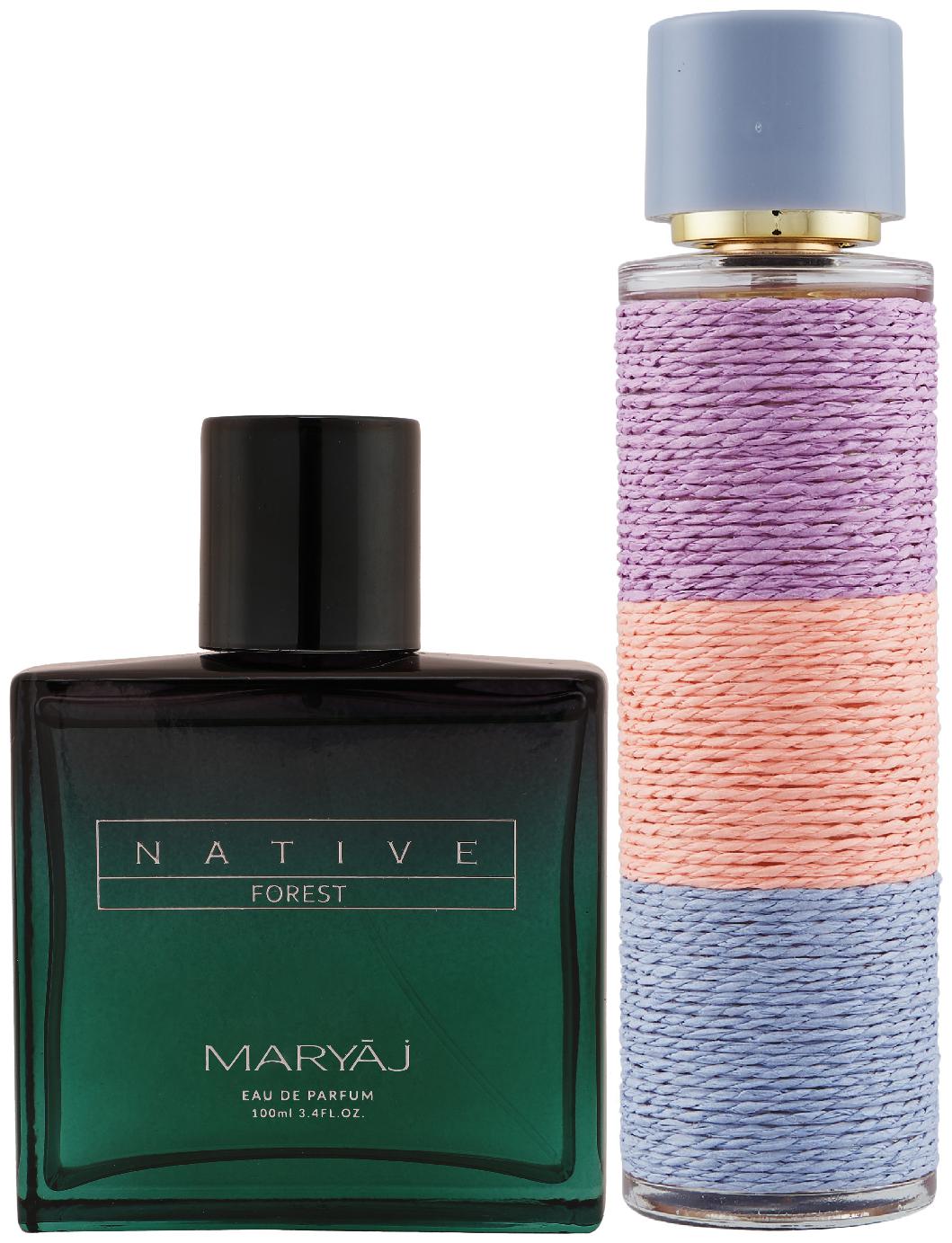 Maryaj Native Forest Eau De Parfum Aromatic Powdery Perfume 100ml For Unisex And Maryaj Deuce Femme Eau De Parfum Floral Fruity Perfume 100ml For Women (Pack Of 2)
Maryaj Native Forest Eau De Parfum Aromatic Powdery Perfume 100ml For Unisex And Maryaj Deuce Femme Eau De Parfum Floral Fruity Perfume 100ml For Women (Pack Of 2)