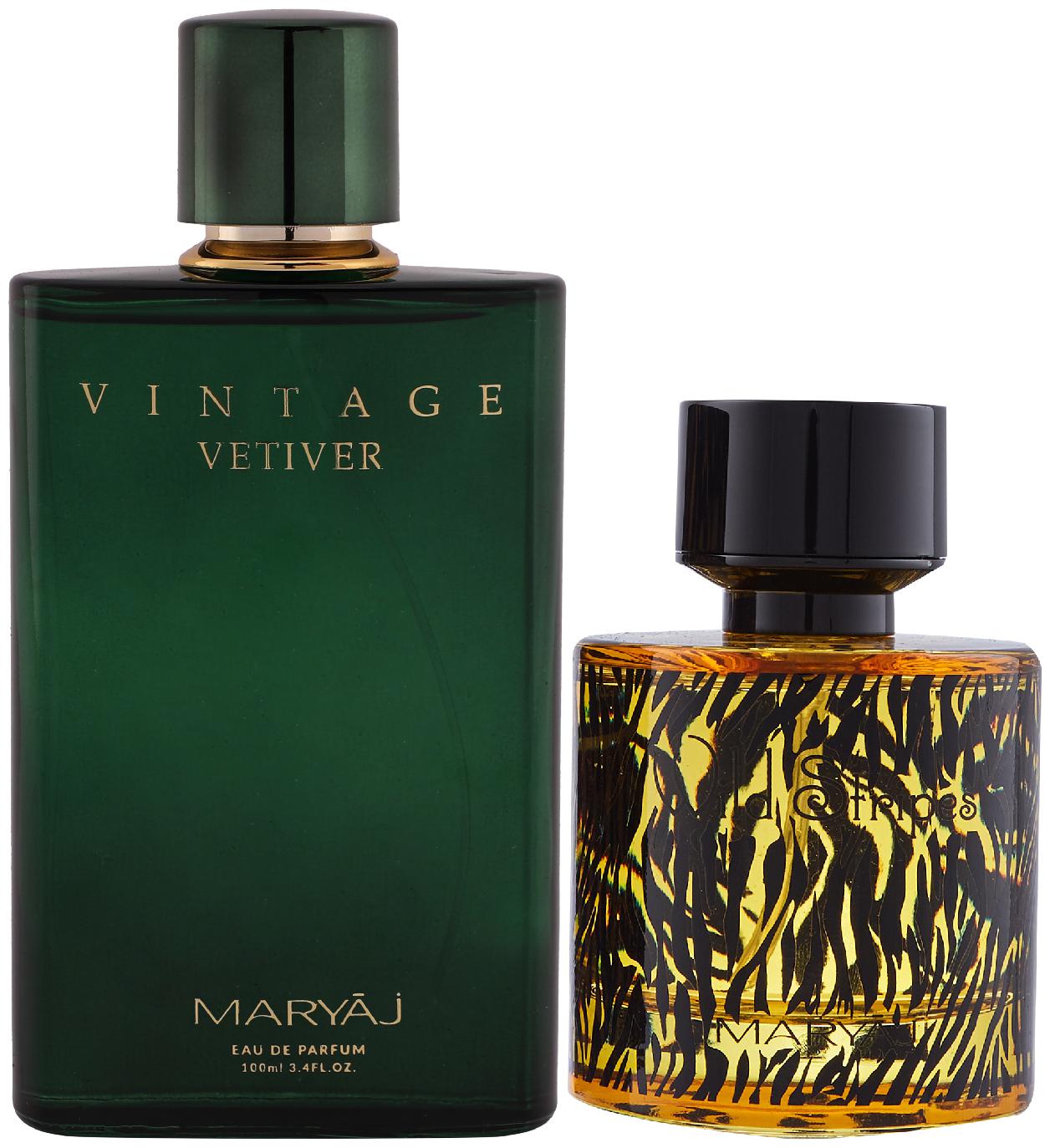 Maryaj Vintage Vetiver Eau De Parfum Citrus Aromatic Perfume 100ml for Unisex and Maryaj Wild Stripes Eau De Parfum Aromatic Oriental Perfume 100ml for Men
Maryaj Vintage Vetiver Eau De Parfum Citrus Aromatic Perfume 100ml for Unisex and Maryaj Wild Stripes Eau De Parfum Aromatic Oriental Perfume 100ml for Men