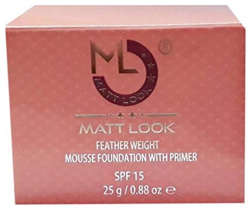 MATT LOOK BEAUTY MAKEUP FOUNDATION FEATHER WEIGHT MOUSSE FOUNDATION WITH PRIMER 25 g
MATT LOOK BEAUTY MAKEUP FOUNDATION FEATHER WEIGHT MOUSSE FOUNDATION WITH PRIMER 25 g