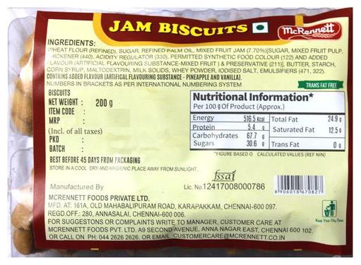 Mcrennett Jam Biscuit 200 g