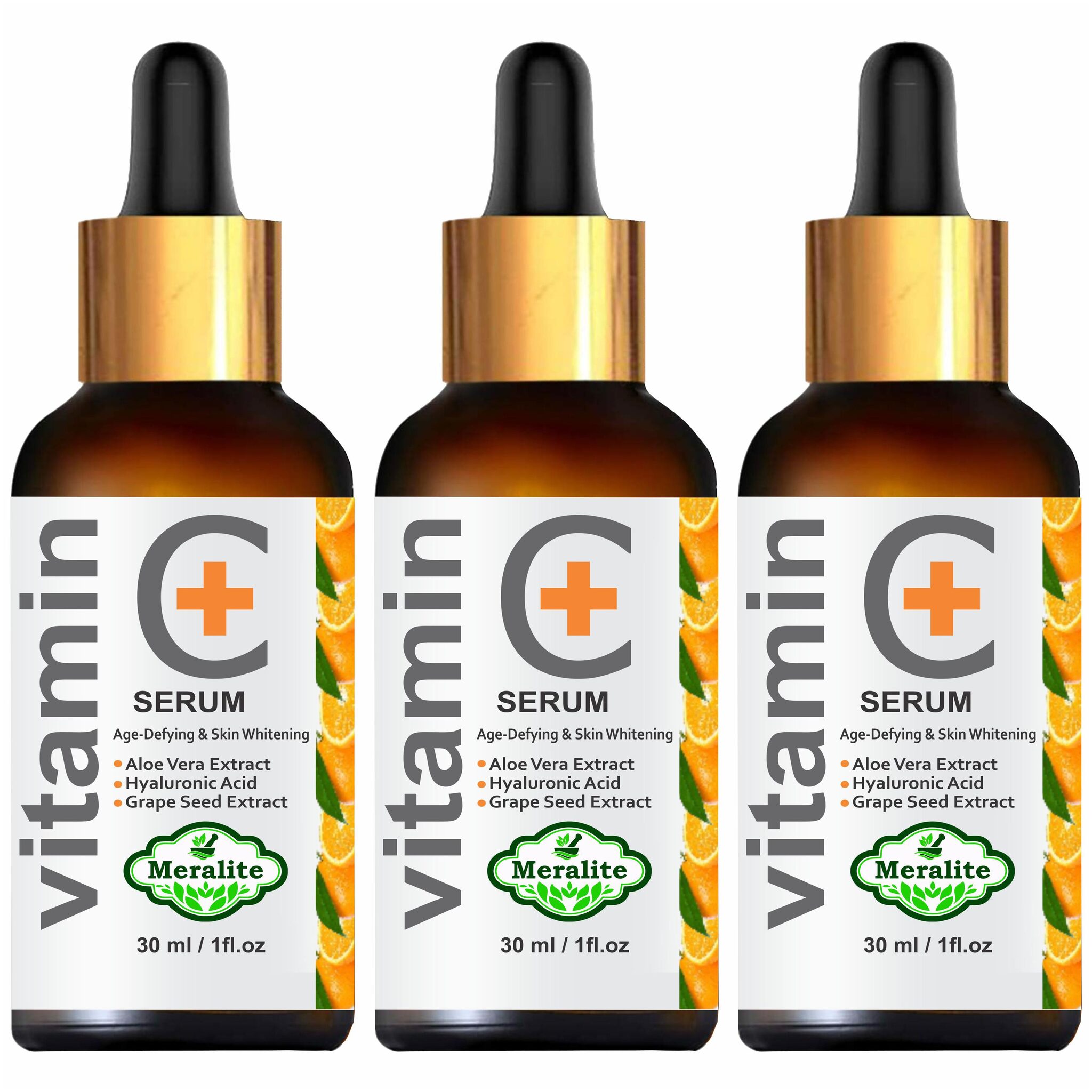 Meralite Vitamin C Serum 20 Grape Seed Extract Hyaluronic Acid with Aloe Vera Extract 30 ml (Pack of 3)
Meralite Vitamin C Serum 20 Grape Seed Extract Hyaluronic Acid with Aloe Vera Extract 30 ml (Pack of 3)