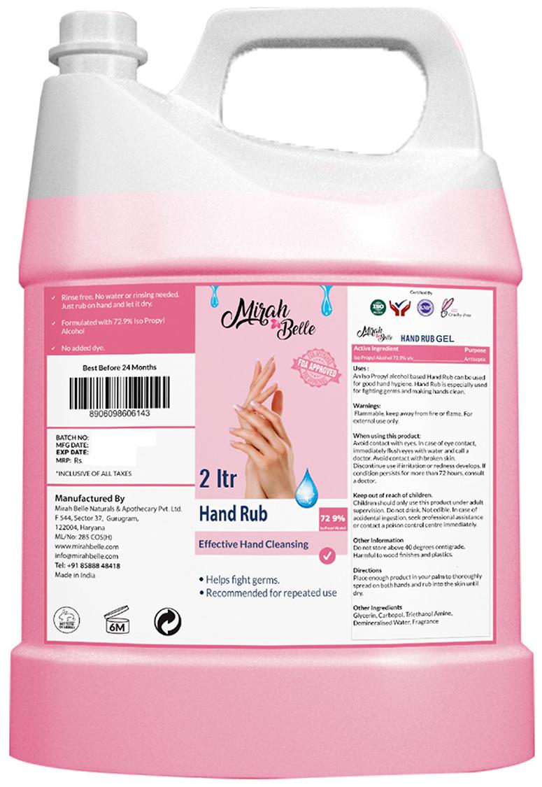 Mirah Belle Hand Rub Sanitizer Gel Vegan Cruelty Free Sulfate and Paraben Free Hand Cleanser (2l)
Mirah Belle Hand Rub Sanitizer Gel Vegan Cruelty Free Sulfate and Paraben Free Hand Cleanser (2l)