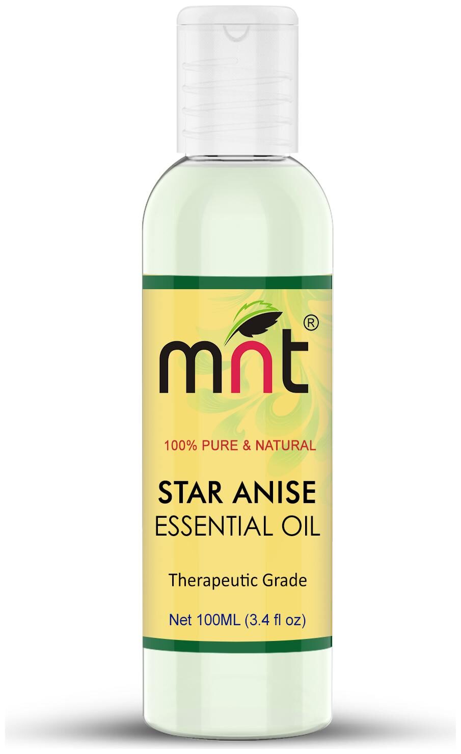 Mnt Star Anise Essential Oil 100 Pure Natural Undiluted Therapeutic Grade Oil For Skin Body Massage Pain Relief And Aromatherapy (100ml)
Mnt Star Anise Essential Oil 100 Pure Natural Undiluted Therapeutic Grade Oil For Skin Body Massage Pain Relief And Aromatherapy (100ml)