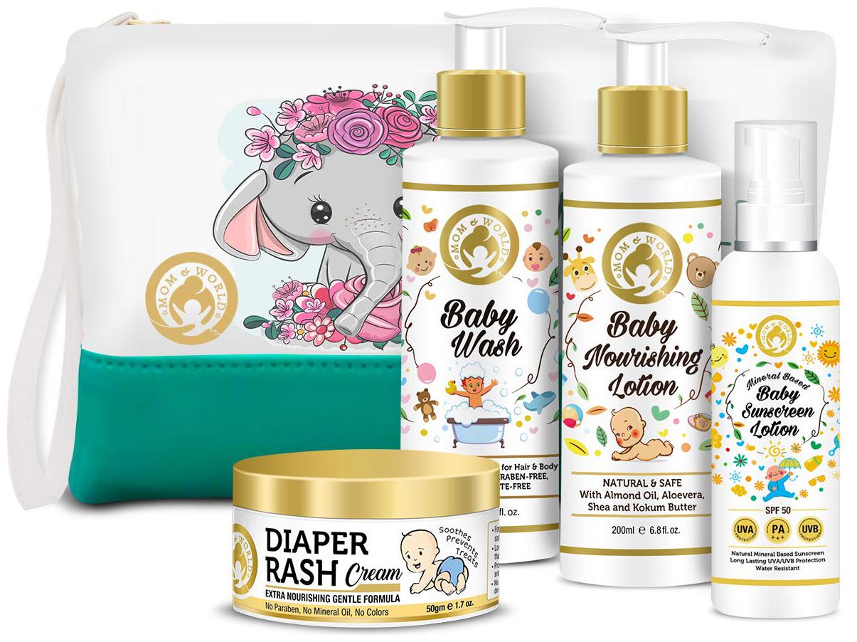 Mom World Groom And Bloom Baby Grooming Combo Diaper Rash Cream 50g Baby Wash 200ml Baby Nourishing Lotion 200ml Baby Sunscreen Lotion 120ml (Pack Of 4)
Mom World Groom And Bloom Baby Grooming Combo Diaper Rash Cream 50g Baby Wash 200ml Baby Nourishing Lotion 200ml Baby Sunscreen Lotion 120ml (Pack Of 4)