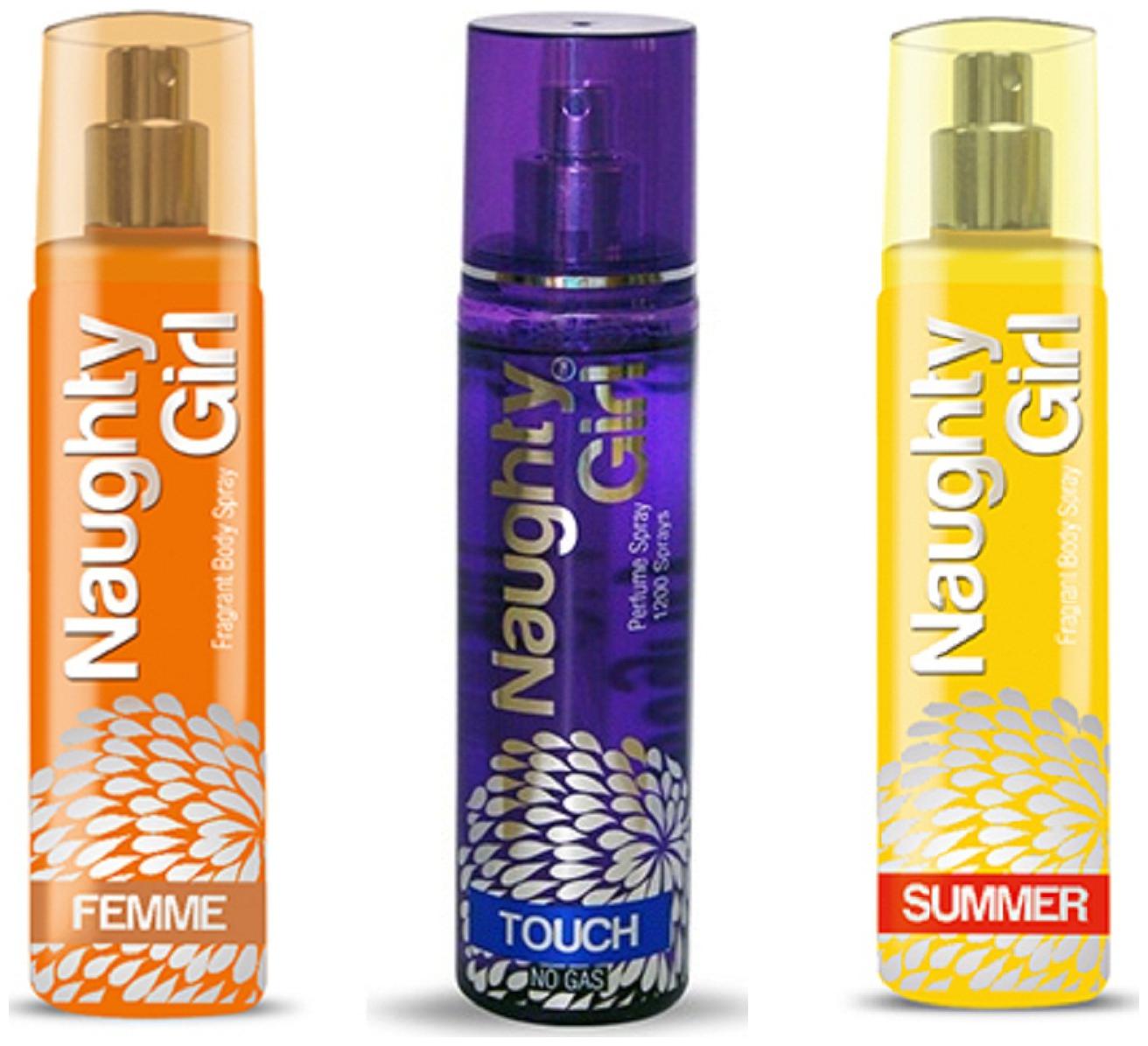 Naughty Girl FEMME TOUCH SUMMER No Gas Perfume Spray for Women (Pack of 3) (135ml each)
Naughty Girl FEMME TOUCH SUMMER No Gas Perfume Spray for Women (Pack of 3) (135ml each)