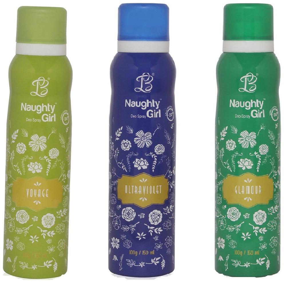 Naughty Girl VOYAGE ULTRAVOILET GLAMOUR Gas Deodorant for Women (Pack of 3) (150ml each)
Naughty Girl VOYAGE ULTRAVOILET GLAMOUR Gas Deodorant for Women (Pack of 3) (150ml each)