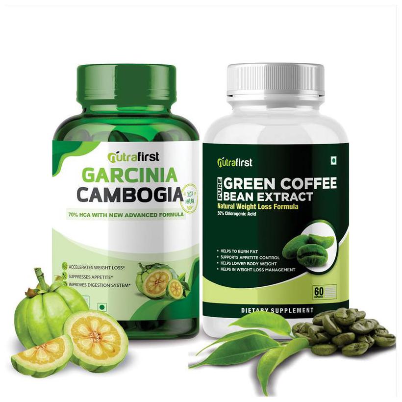 Nutrafirst 100 Natural Garcinia Cambogia and Green Coffee Extract for Weight management General wellness and fat burning-60 capsules (Pack of 2)
Nutrafirst 100 Natural Garcinia Cambogia and Green Coffee Extract for Weight management General wellness and fat burning-60 capsules (Pack of 2)