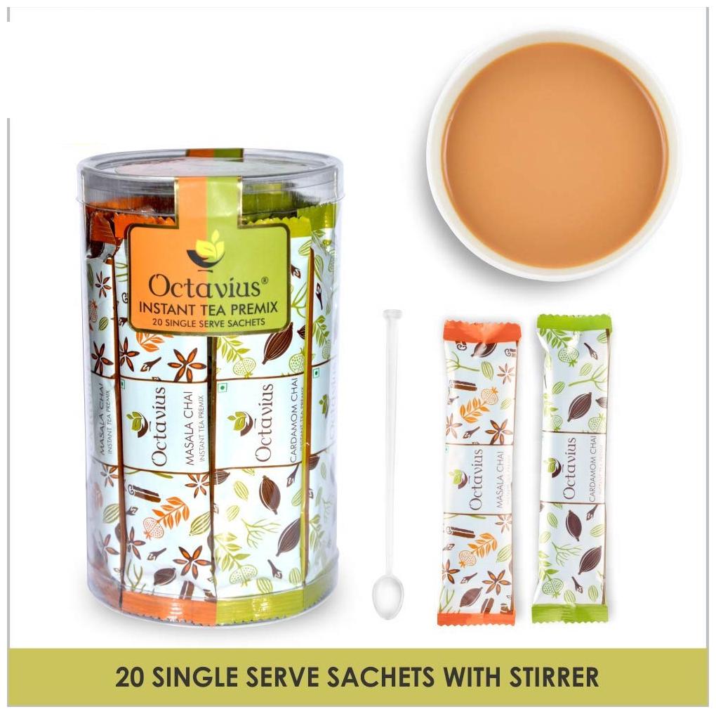Octavius on-the-Go Instant Tea Premix- 20 Sachet (Indian Masala Cardamom Chai 10 Sachets Each)
Octavius on-the-Go Instant Tea Premix- 20 Sachet (Indian Masala Cardamom Chai 10 Sachets Each)