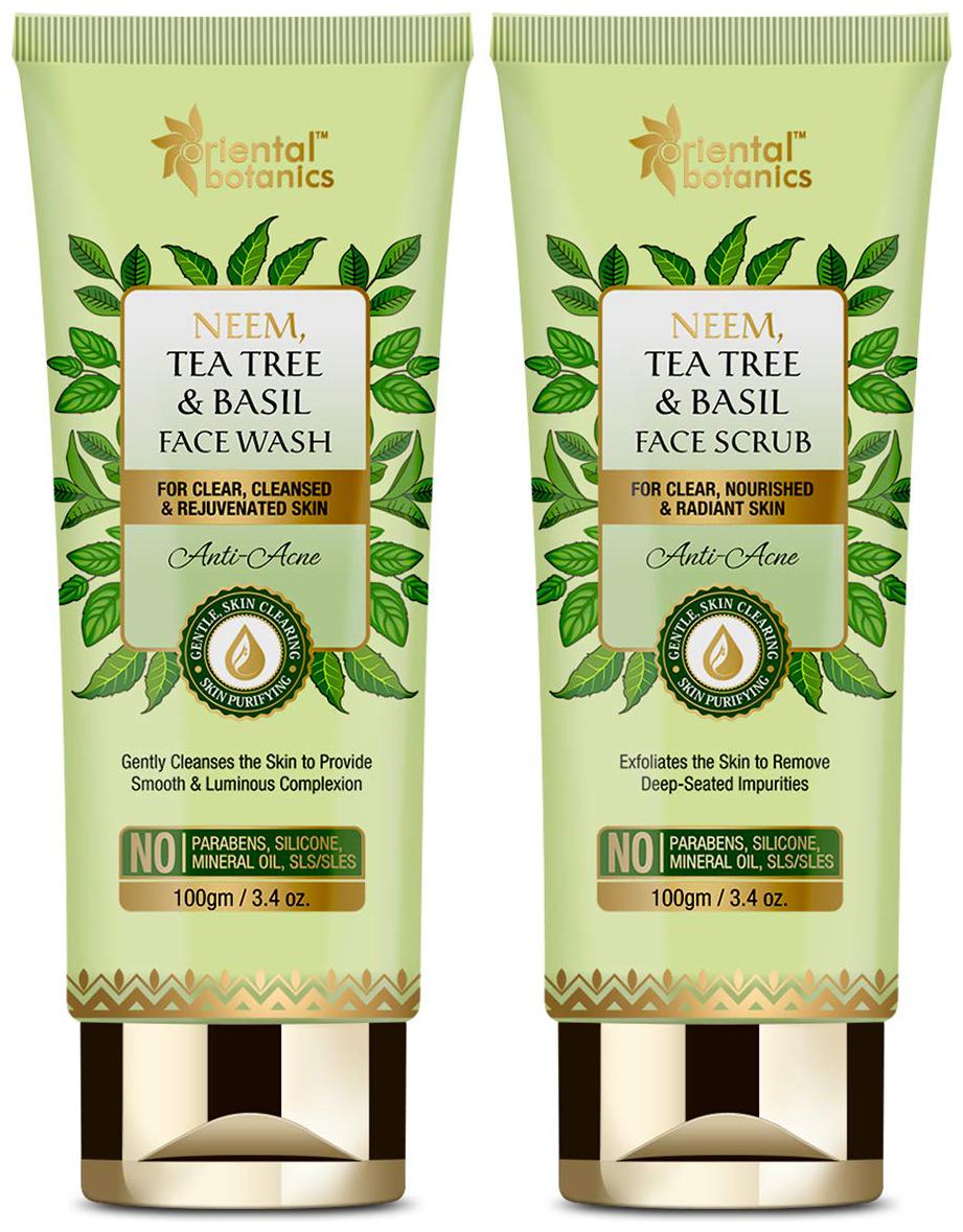 Oriental Botanics Neem Tea Tree And Basil Anti Acne Face Wash Face Scrub (100g each) (Pack of 2)
Oriental Botanics Neem Tea Tree And Basil Anti Acne Face Wash Face Scrub (100g each) (Pack of 2)