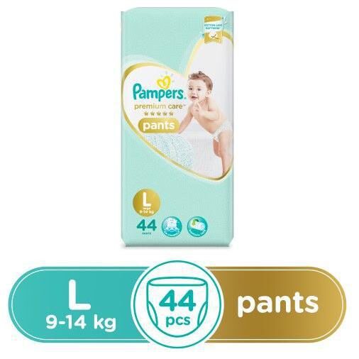Pampers Premium Care Diaper Pants - Large Size 44 pcs
Pampers Premium Care Diaper Pants - Large Size 44 pcs
