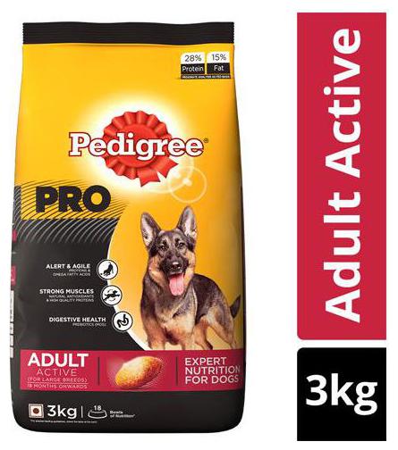 Pedigree Dry Dog Food - PRO Expert Nutrition for Active Adult Dogs 18 months onwards 3 kg
Pedigree Dry Dog Food - PRO Expert Nutrition for Active Adult Dogs 18 months onwards 3 kg