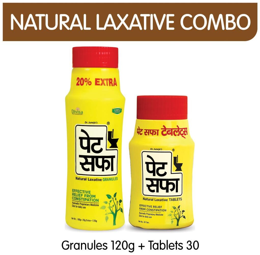 Pet Saffa Combo (1 X Granules 120g 1 X Tablets 30) - Helpful in Constipation Gas (Pack of 2)
Pet Saffa Combo (1 X Granules 120g 1 X Tablets 30) - Helpful in Constipation Gas (Pack of 2)