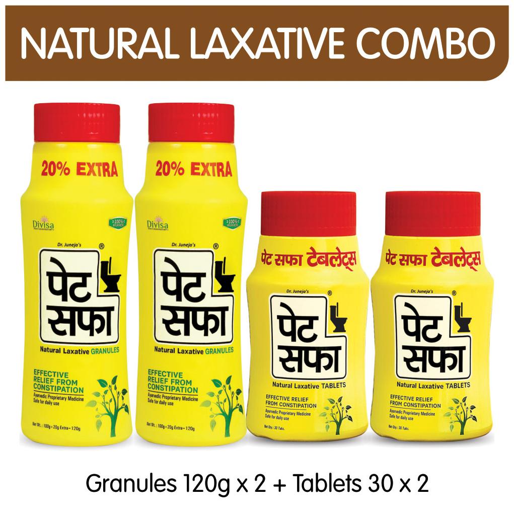 Pet Saffa Combo (2 X Granules 120g 2 X Tablets 30) - Helpful in Constipation Gas (Pack of 4)
Pet Saffa Combo (2 X Granules 120g 2 X Tablets 30) - Helpful in Constipation Gas (Pack of 4)