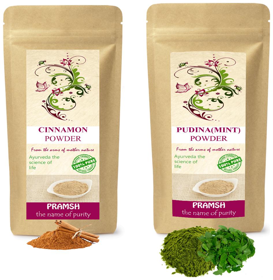 Pramsh Traders Premium Quality Pudina Mint 400g Cinnamon 200g Powder Combo (Pack of 2)
Pramsh Traders Premium Quality Pudina Mint 400g Cinnamon 200g Powder Combo (Pack of 2)