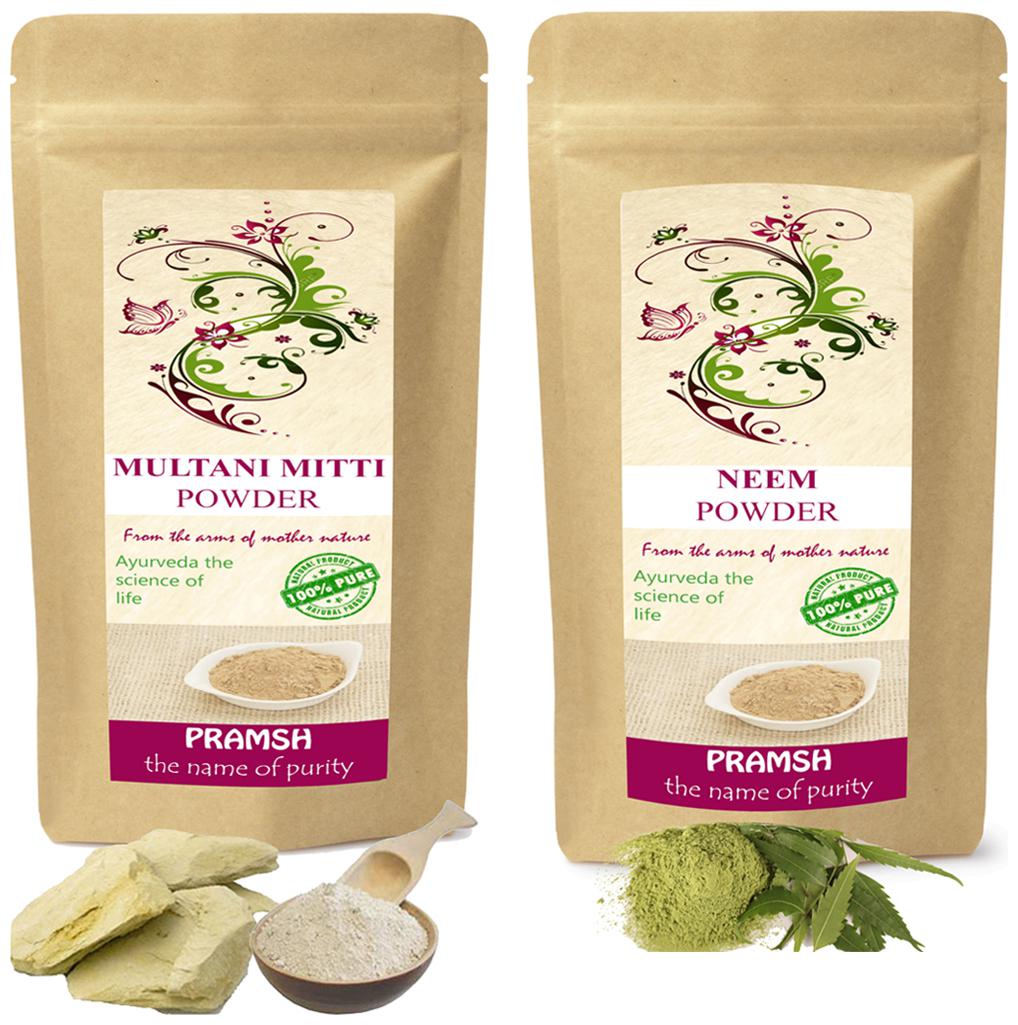 Pramsh Traders Premium Quality Neem Leaves 200g Multani Mitti 300g Powder Pack of 2
Pramsh Traders Premium Quality Neem Leaves 200g Multani Mitti 300g Powder Pack of 2