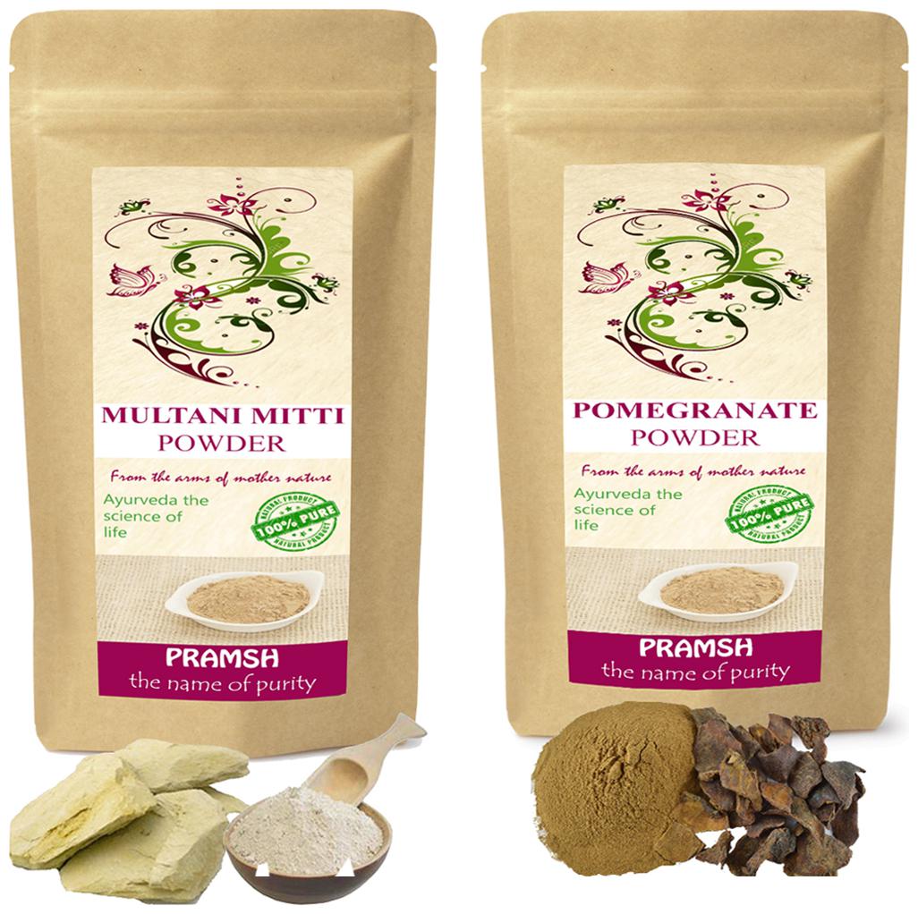 Pramsh Traders Premium Quality Pomegranate Peel 100g Multani Mitti 400g Powder Combo
Pramsh Traders Premium Quality Pomegranate Peel 100g Multani Mitti 400g Powder Combo