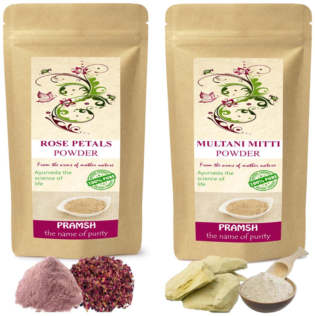 Pramsh Traders Premium Quality Rose Petals 100g Multani Mitti 200g Powder (Pack of 2)
Pramsh Traders Premium Quality Rose Petals 100g Multani Mitti 200g Powder (Pack of 2)