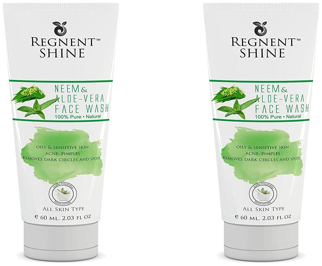 Regnent Shine Face wash with Tea Tree Aloe Vera Neem Extracts SLES Paraben Free 60 ml (Pack of 2)
Regnent Shine Face wash with Tea Tree Aloe Vera Neem Extracts SLES Paraben Free 60 ml (Pack of 2)
