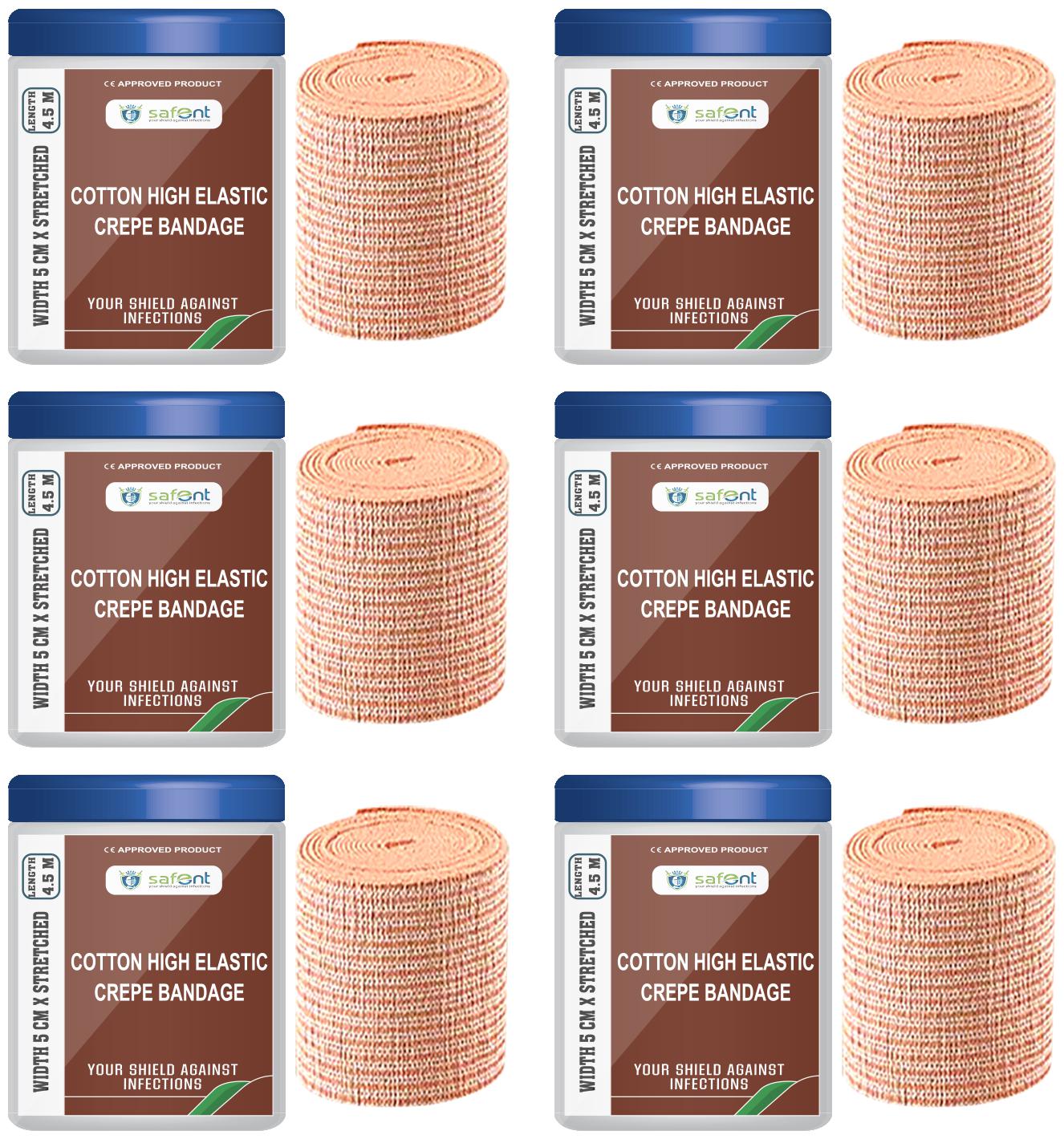 Safent Cotton High Elastic Bandage - 2 Inch (breadth 5cm x length 450Cm) (Pack Of 6)
Safent Cotton High Elastic Bandage - 2 Inch (breadth 5cm x length 450Cm) (Pack Of 6)