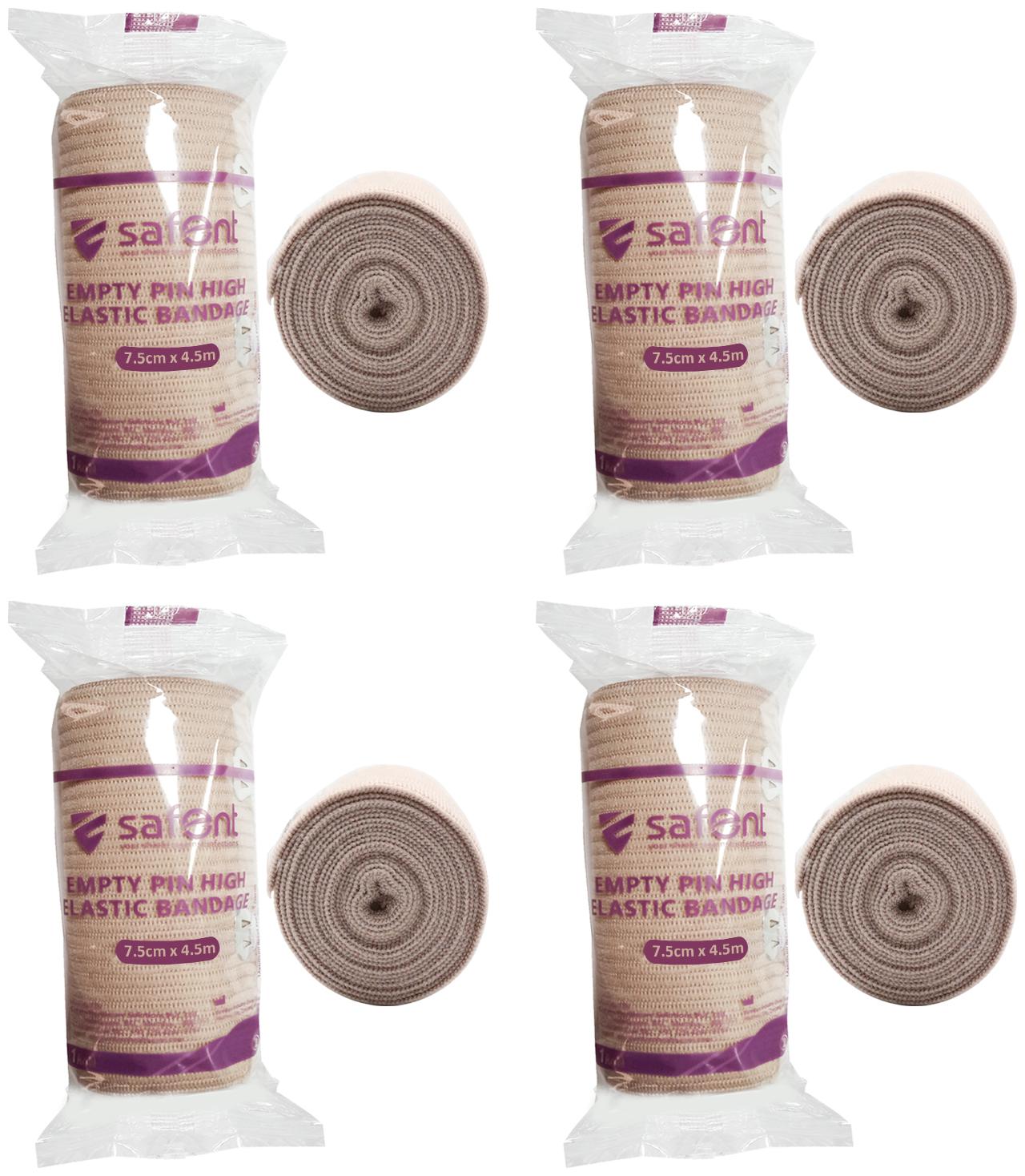 Safent Skin Color Empty Pin High Elastic Bandage - 3 Inch (breadth 7 5cm x length 450Cm) (Pack Of 4)
Safent Skin Color Empty Pin High Elastic Bandage - 3 Inch (breadth 7 5cm x length 450Cm) (Pack Of 4)