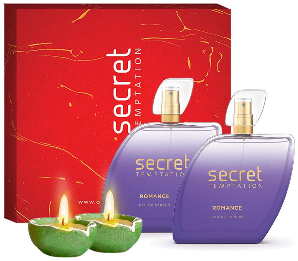 Secret Temptation Diwali Gift Box with Romance Perfume 50mlx2 and 2 Diya) (Pack of 4)
Secret Temptation Diwali Gift Box with Romance Perfume 50mlx2 and 2 Diya) (Pack of 4)