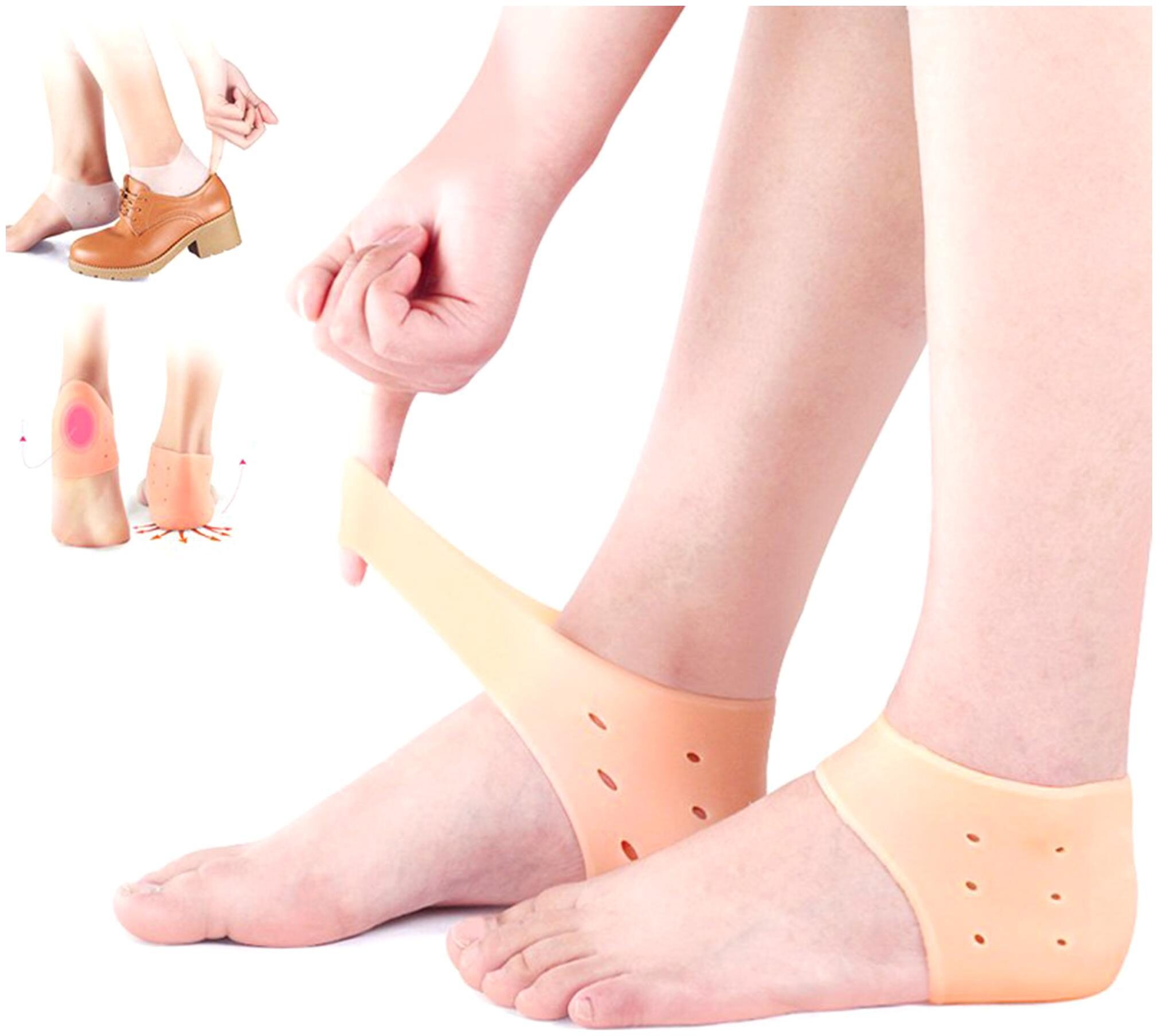 Silicone Gel Moisturising HeelPad Socks for Pain Relief Gel Heel Socks for Dry Hard Cracked Heel Repair Pad Cushion Support Ankle Protection for Men and Women
Silicone Gel Moisturising HeelPad Socks for Pain Relief Gel Heel Socks for Dry Hard Cracked Heel Repair Pad Cushion Support Ankle Protection for Men and Women