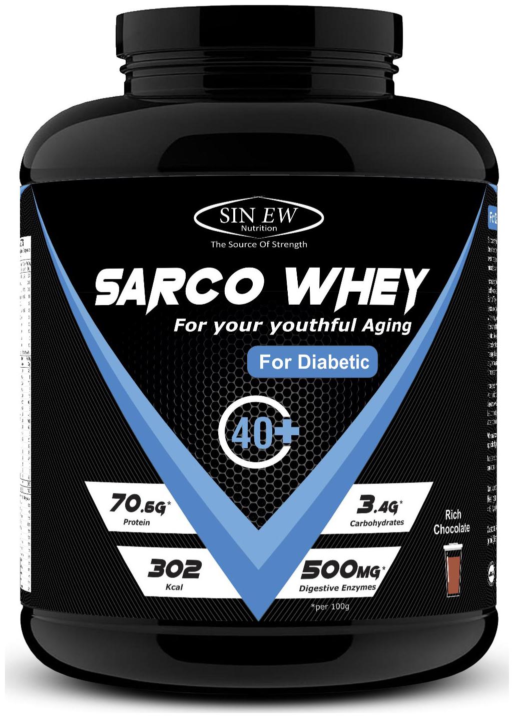 Sinew Nutrition Sarco Whey Protein with Digestive Enzymes For Diabetic (Rich Chocolate) 3 kg
Sinew Nutrition Sarco Whey Protein with Digestive Enzymes For Diabetic (Rich Chocolate) 3 kg