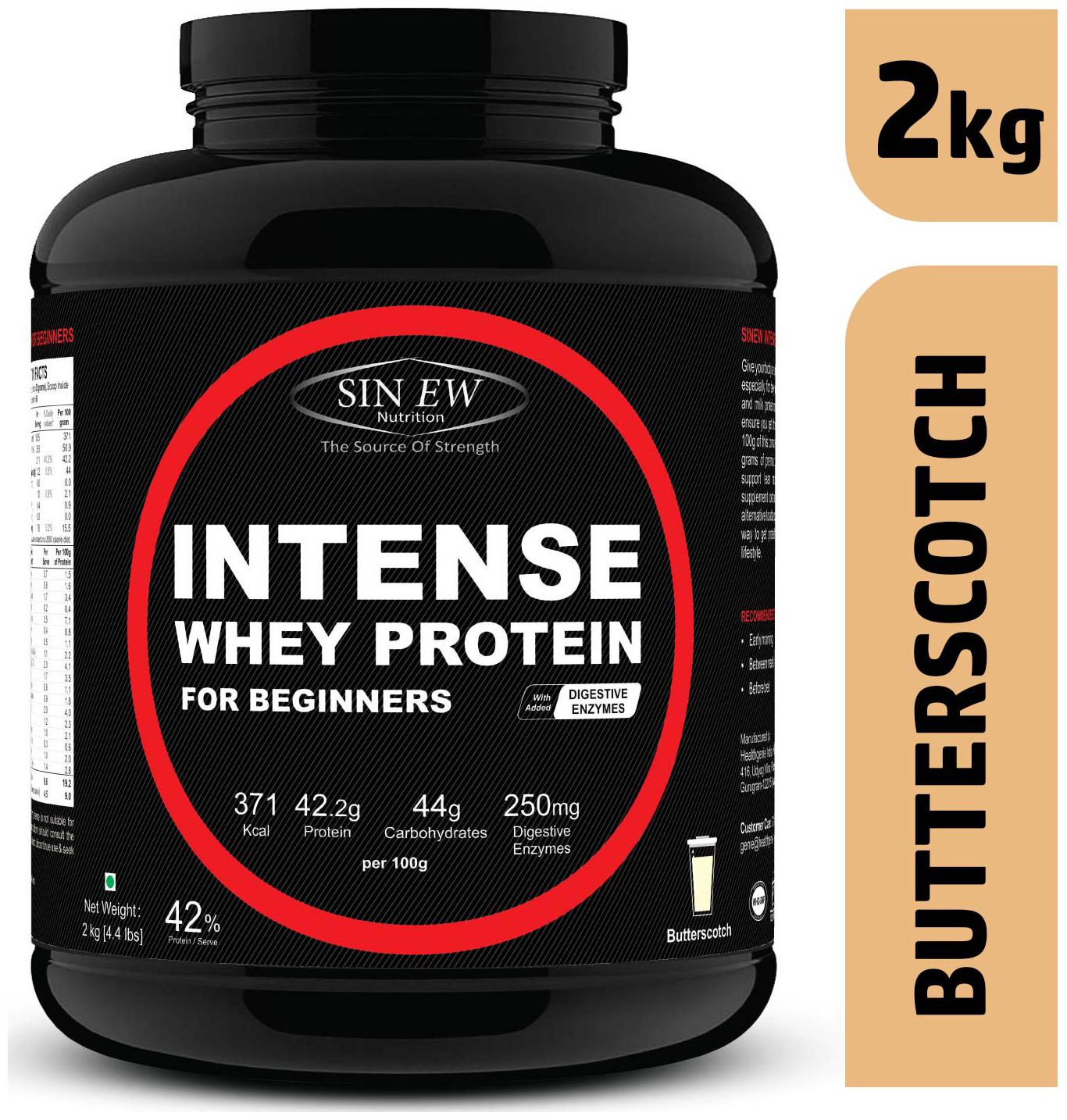 Sinew Nutrition Intense Whey Protein For Beginner s With Digestive Enzymes Protein Supplement - Butterscotch Flavour 2 kg
Sinew Nutrition Intense Whey Protein For Beginner s With Digestive Enzymes Protein Supplement - Butterscotch Flavour 2 kg