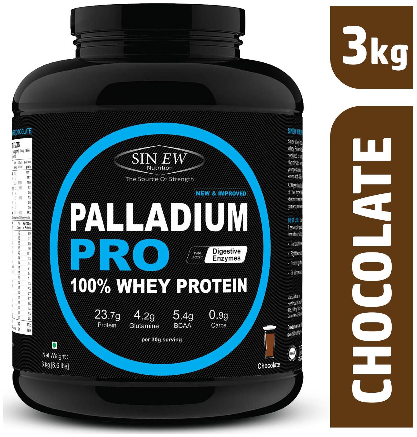 Sinew Nutrition Palladium Pro Whey Protein With Digestive Enzymes 3 kg (Chocolate Flavour)
Sinew Nutrition Palladium Pro Whey Protein With Digestive Enzymes 3 kg (Chocolate Flavour)