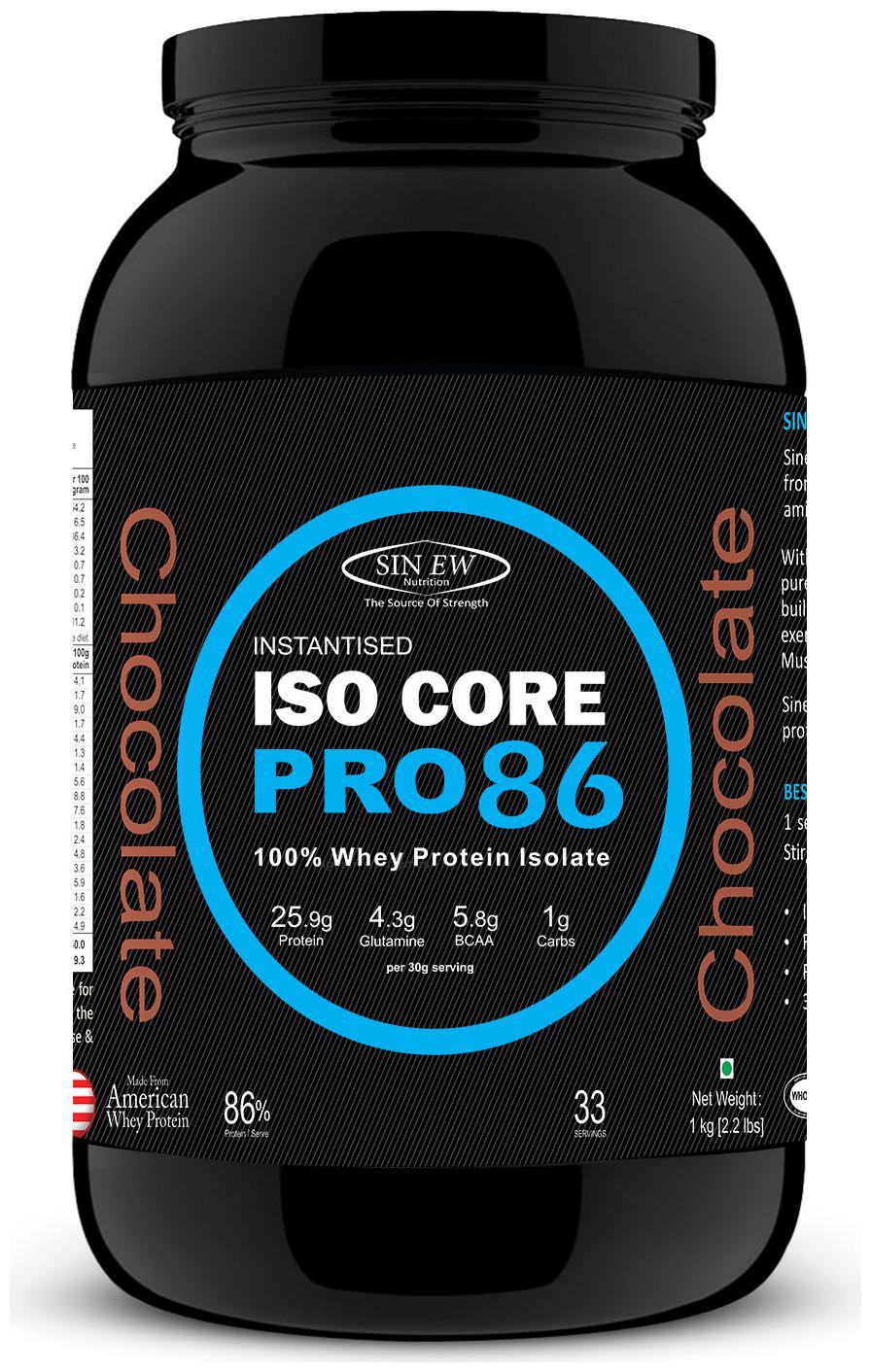 Sinew Nutrition Isocore 86 Pro - 100 Whey Protein Isolate - 1 kg (Chocolate Flavor)
Sinew Nutrition Isocore 86 Pro - 100 Whey Protein Isolate - 1 kg (Chocolate Flavor)