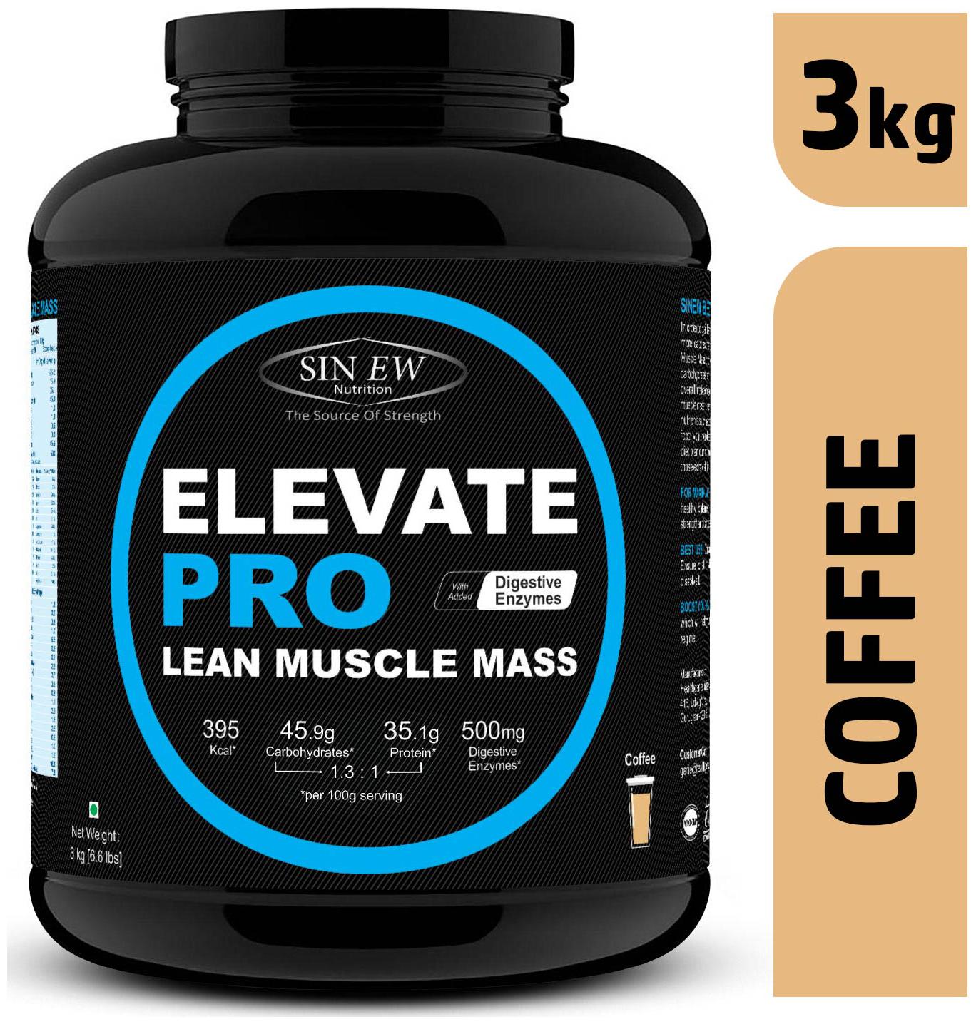 Sinew Nutrition Elevate Pro With Digestive Enzymes 3 kg Mass Gainer Powder Coffee
Sinew Nutrition Elevate Pro With Digestive Enzymes 3 kg Mass Gainer Powder Coffee