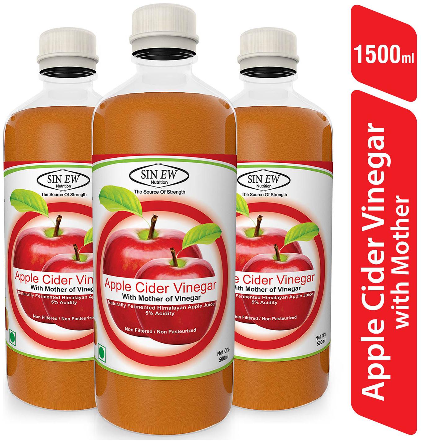 Sinew Raw Apple Cider Vinegar (Unfiltered Unpasteurised) With Strand of Mother 500 ml (Pack of 3)
Sinew Raw Apple Cider Vinegar (Unfiltered Unpasteurised) With Strand of Mother 500 ml (Pack of 3)