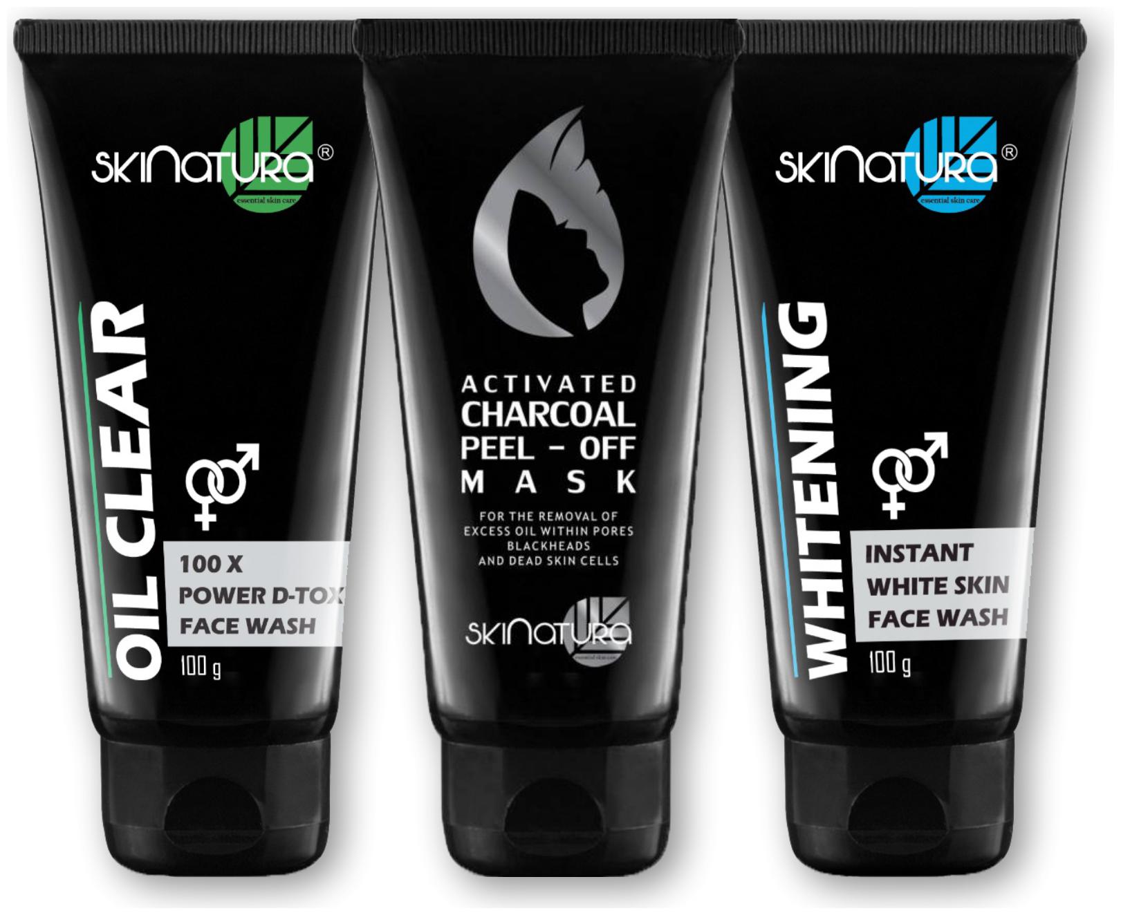 Skinatura Oil Clear 100X Power D-TOX Face Wash 100ml Activated Charcoal Peel-off Mask 100ml Instant Whitening with Cool Menthol Face Wash (Pack of 3)
Skinatura Oil Clear 100X Power D-TOX Face Wash 100ml Activated Charcoal Peel-off Mask 100ml Instant Whitening with Cool Menthol Face Wash (Pack of 3)