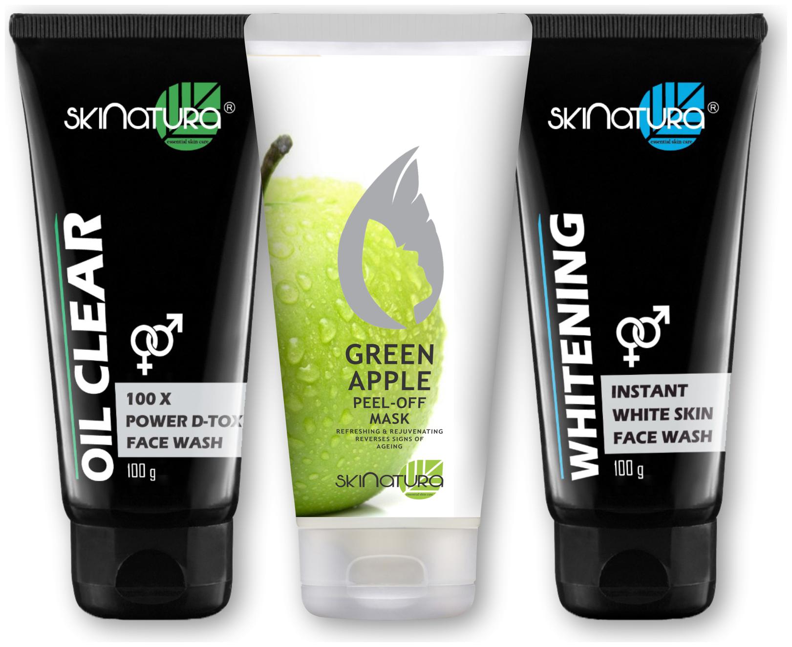 Skinatura Oil Clear 100X Power D-TOX Face Wash 100ml Green Apple Peel-off Mask 100ml Instant Whitening with Cool Menthol Face Wash (Pack of 3)
Skinatura Oil Clear 100X Power D-TOX Face Wash 100ml Green Apple Peel-off Mask 100ml Instant Whitening with Cool Menthol Face Wash (Pack of 3)