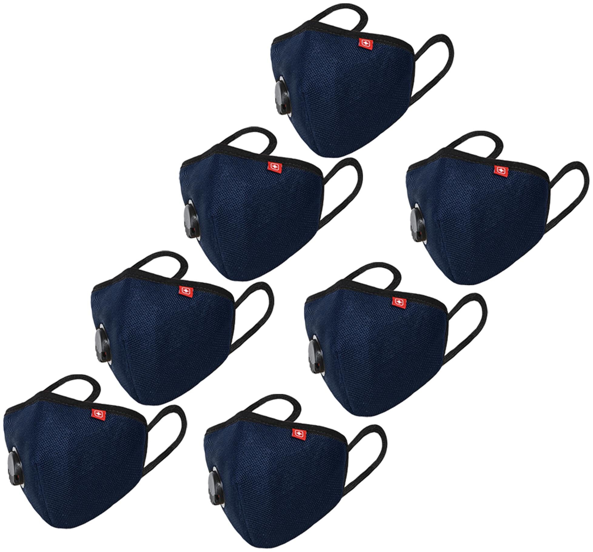 Swiss Military A95 Blue Mask 3 Layer Multi protection Face Mask With Single Respirator Exhalation Valve Filter Medium Size Blue (Pack of 7)
Swiss Military A95 Blue Mask 3 Layer Multi protection Face Mask With Single Respirator Exhalation Valve Filter Medium Size Blue (Pack of 7)