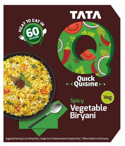 TATA Q Quick Quisine - Spicy Vegetable Biryani 330 g 
TATA Q Quick Quisine - Spicy Vegetable Biryani 330 g