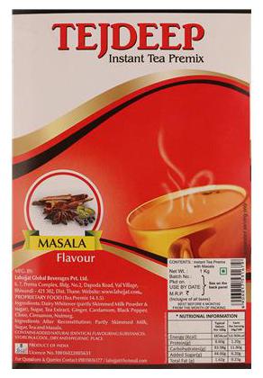 Tejdeep Masala Flavour Instant Tea Premix 1 kg Premix Tea for Vending Machine Ready to drink tea
Tejdeep Masala Flavour Instant Tea Premix 1 kg Premix Tea for Vending Machine Ready to drink tea